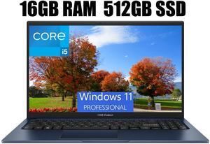 ASUS Vivobook 14 Laptop, 14" FHD (1920 x 1080) Display, Intel Core i5-1235U 6 Cores Processor, Intel Iris Xe Graphics, Numeric Keypad, Webcam, 16GB DDR4  512GB PCIe SSD, Windows 11 Pro