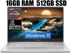 ASUS ROG Zephyrus 14 Gaming Laptop, 14" FHD 144Hz Display, AMD Ryzen 7 5800HS 8 Cores Processor, NVIDIA GeForce RTX 3060 6GB GDDR6, Backlit Keyboard, 16GB DDR5  512GB PCIe SSD, Windows 11