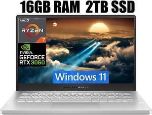 ASUS ROG Zephyrus 14 Gaming Laptop, 14" FHD 144Hz Display, AMD Ryzen 7 5800HS 8 Cores Processor, NVIDIA GeForce RTX 3060 6GB GDDR6, Backlit Keyboard, 16GB DDR5  2TB PCIe SSD, Windows 11