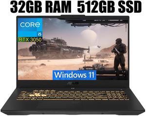 ASUS TUF Gaming F17 Gaming Laptop, 17.3" FHD 144Hz Display, Intel Core i5-12500H 8 cores Processor, GeForce RTX 3050 4GB GDDR6, Wi-Fi 6 and Bluetooth 5.2, 32GB DDR4  512GB PCIe SSD, Windows 11