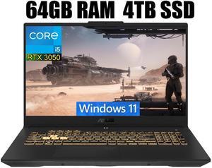 ASUS TUF Gaming F17 Gaming Laptop, 17.3" FHD 144Hz Display, Intel Core i5-12500H 8 cores Processor, GeForce RTX 3050 4GB GDDR6, Wi-Fi 6 and Bluetooth 5.2, 64GB DDR4  4TB PCIe SSD, Windows 11