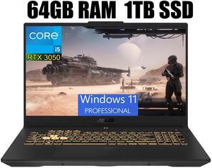 ASUS TUF Gaming F17 Gaming Laptop, 17.3" FHD 144Hz Display, Intel Core i5-12500H 8 cores Processor, GeForce RTX 3050 4GB GDDR6, Wi-Fi 6 and Bluetooth 5.2, 64GB DDR4  1TB PCIe SSD, Windows 11 Pro