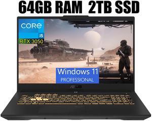 ASUS TUF Gaming F17 Gaming Laptop, 17.3" FHD 144Hz Display, Intel Core i5-12500H 8 cores Processor, GeForce RTX 3050 4GB GDDR6, Wi-Fi 6 and Bluetooth 5.2, 64GB DDR4  2TB PCIe SSD, Windows 11 Pro