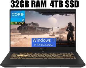 ASUS TUF Gaming F17 Gaming Laptop, 17.3" FHD 144Hz Display, Intel Core i5-12500H 8 cores Processor, GeForce RTX 3050 4GB GDDR6, Wi-Fi 6 and Bluetooth 5.2, 32GB DDR4  4TB PCIe SSD, Windows 11 Pro