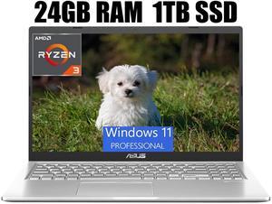 ASUS VivoBook 15 Laptop, 15.6" FHD (1920 x 1080) Display, AMD Dual-core Ryzen 3 3250U Processor, AMD Radeon Graphics, Wi-Fi 5 + Bluetooth 5.1, 24GB DDR4  1TB PCIe SSD, Windows 11 Pro