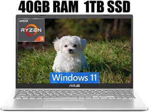 ASUS VivoBook 15 Laptop, 15.6" FHD (1920 x 1080) Display, AMD Dual-core Ryzen 3 3250U Processor, AMD Radeon Graphics, Wi-Fi 5 + Bluetooth 5.1, 40GB DDR4  1TB PCIe SSD, Windows 11