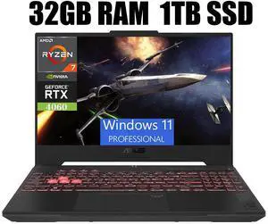 ASUS TUF Gaming A15 Gaming Laptop, 15.6" FHD 144Hz, AMD Ryzen 7 7735HS 8-Cores Processor, GeForce RTX 4060 8GB GDDR6, Bluetooth 5.3, RGB Backlit Keyboard, 32GB DDR5  1TB PCIe SSD, Windows 11 Pro