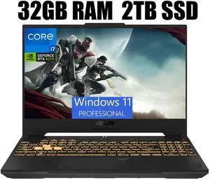 ASUS TUF 15 Gaming Laptop, 15.6" FHD 144Hz Display, Intel Core i7-13620H 10 Cores Processor, NVIDIA GeForce RTX 4070 8 GB GDDR6, RGB Backlit Keyboard, Wi-Fi 6, 32GB DDR5  2TB PCIe SSD, Windows 11 Pro