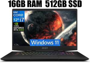 MSI Stealth GS77 17 Gaming Laptop, 17.3" FHD 144Hz Display, Intel Core i7-12700H 14 Cores, NVIDIA GeForce RTX 3060 6GB GDDR6 Graphics, Thunderbolt 4, 16GB DDR5 512GB PCIe SSD, Windows 11 MSI Stealth GS77 17 Gaming Laptop, 17.3" FHD 144Hz Display, Intel Core i7-12700H 14 Cores, NVIDIA GeForce RTX 3060 6GB GDDR6 Graphics, Thunderbolt 4, 16GB DDR5 512GB PCIe SSD, Windows 11