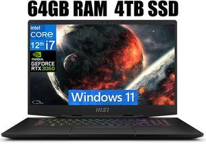 MSI Stealth GS77 17 Gaming Laptop, 17.3" FHD 144Hz  Display, Intel Core i7-12700H 14 Cores, NVIDIA GeForce RTX 3060 6GB GDDR6 Graphics, Thunderbolt 4, 64GB DDR5  4TB PCIe SSD, Windows 11