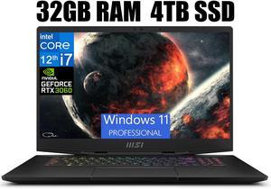 MSI Stealth GS77 17 Gaming Laptop, 17.3" FHD 144Hz  Display, Intel Core i7-12700H 14 Cores, NVIDIA GeForce RTX 3060 6GB GDDR6 Graphics, Thunderbolt 4, 32GB DDR5  4TB  PCIe SSD, Windows 11 Pro