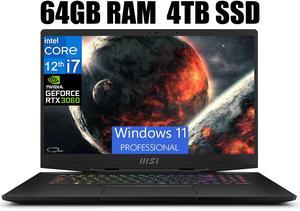 MSI Stealth GS77 17 Gaming Laptop, 17.3" FHD 144Hz  Display, Intel Core i7-12700H 14 Cores, NVIDIA GeForce RTX 3060 6GB GDDR6 Graphics, Thunderbolt 4, 64GB DDR5  4TB PCIe SSD, Windows 11 Pro