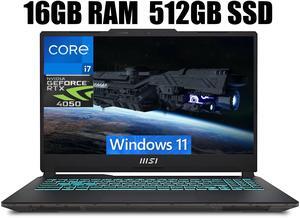 MSI Cyborg 15 Gaming Laptop, 15.6" FHD 144Hz Display, Intel Core i7-13620H 10 Cores Processor, NVIDIA GeForce RTX 4050 6GB GDDR6, Backlit KB, Wi-Fi 6, 16GB DDR5  512GB PCIe SSD, Windows 11