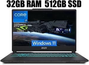 MSI Cyborg 15 Gaming Laptop, 15.6" FHD 144Hz Display, Intel Core i7-13620H 10 Cores Processor, NVIDIA GeForce RTX 4050 6GB GDDR6, Backlit KB, Wi-Fi 6, 32GB DDR5  512GB PCIe SSD, Windows 11