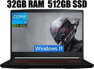 MSI GF63 Thin 15 Gaming Laptop, 15.6" FHD 144Hz, Intel Core i5-11400H 6 Cores Processors, GeForce RTX 3050 4 GB GDDR6, Wi-Fi 6 + Bluetooth, 32GB DDR4  512GB PCIe SSD, Windows 11