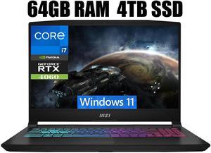 MSI Katana 15 Laptop, 15.6" FHD 144Hz Display, Intel Core i7-13620H 10 Cores Processor, NVIDIA GeForce RTX 4060 8 GB GDDR6, Cooler Boost 5, 64GB DDR5  4TB PCIe SSD, Windows 11
