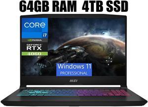 MSI Katana 15 Laptop, 15.6" FHD 144Hz Display, Intel Core i7-13620H 10 Cores Processor, NVIDIA GeForce RTX 4060 8 GB GDDR6, Cooler Boost 5, 64GB DDR5  4TB PCIe SSD, Windows 11 Pro