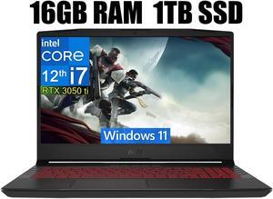 MSI Katana GF66 15 Gaming Laptop, 15.6" 144Hz Display, Intel Core i7-12650H 10 cores Processor, NVIDIA GeForce RTX 3050 Ti 4 GB, Cooler Boost 5, 16GB DDR4  1TB PCIe SSD, Windows 11