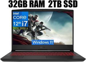 MSI Katana GF66 15 Gaming Laptop, 15.6" 144Hz Display, Intel Core i7-12650H 10 cores Processor, NVIDIA GeForce RTX 3050 Ti 4 GB, Cooler Boost 5, 32GB DDR4  2TB PCIe SSD, Windows 11
