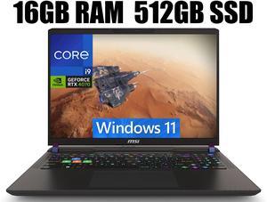 MSI Vector 16 Gaming Laptop, 16" QHD+ 240Hz, Intel Core i9-14900HX 24 Cores Processor, NVIDIA GeForce RTX 4070 8GB GDDR6, Thunderbolt 4, Cooler Boost 5, 16GB DDR5  512GB PCIe SSD, Windows 11