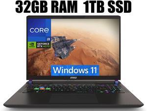 MSI Vector 16 Gaming Laptop, 16" QHD+ 240Hz, Intel Core i9-14900HX 24 Cores Processor, NVIDIA GeForce RTX 4070 8GB GDDR6, Thunderbolt 4, Cooler Boost 5, 32GB DDR5  1TB PCIe SSD, Windows 11
