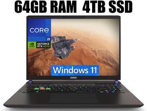 MSI Vector 16 Gaming Laptop, 16" QHD+ 240Hz, Intel Core i9-14900HX 24 Cores Processor, NVIDIA GeForce RTX 4070 8GB GDDR6, Thunderbolt 4, Cooler Boost 5, 64GB DDR5  4TB PCIe SSD, Windows 11