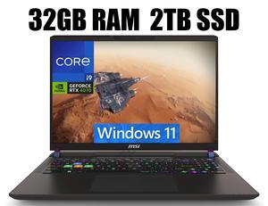 MSI Vector 16 Gaming Laptop, 16" QHD+ 240Hz, Intel Core i9-14900HX 24 Cores Processor, NVIDIA GeForce RTX 4070 8GB GDDR6, Thunderbolt 4, Cooler Boost 5, 32GB DDR5  2TB PCIe SSD, Windows 11