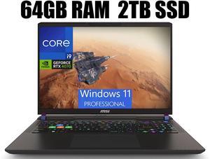 MSI Vector 16 Gaming Laptop, 16" QHD+ 240Hz, Intel Core i9-14900HX 24 Cores Processor, NVIDIA GeForce RTX 4070 8GB GDDR6, Thunderbolt 4, Cooler Boost 5, 64GB DDR5  2TB PCIe SSD, Windows 11 Pro