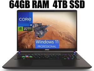 MSI Vector 16 Gaming Laptop, 16" QHD+ 240Hz, Intel Core i9-14900HX 24 Cores Processor, NVIDIA GeForce RTX 4070 8GB GDDR6, Thunderbolt 4, Cooler Boost 5, 64GB DDR5  4TB PCIe SSD, Windows 11 Pro