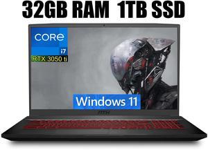 MSI Katana GF76 17 Gaming Laptop, 17.3" FHD 144Hz Display, Intel Core i7-11800H 8-Core Processors, NVIDIA GeForce RTX 3050 Ti 4GB Graphics, Backlit USB-C, 32GB DDR5  1TB PCIe SSD, Windows 11