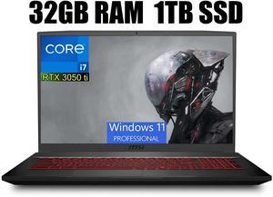 MSI Katana GF76 17 Gaming Laptop, 17.3" FHD 144Hz Display, Intel Core i7-11800H 8-Core Processors, NVIDIA GeForce RTX 3050 Ti 4GB Graphics, Backlit USB-C, 32GB DDR5  1TB PCIe SSD, Windows 11 Pro