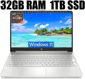 HP 15 Laptop, 15.6" HD Display, AMD Ryzen 3 5300U 4 Cores Processor, AMD Radeon Graphics, Webcam, HDMI, Wi-Fi, 32GB DDR4  1TB PCIe SSD, Windows 11