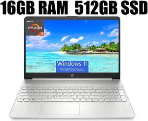 HP 15 Laptop, 15.6" HD Display, AMD Ryzen 3 5300U 4 Cores Processor, AMD Radeon Graphics, Webcam, HDMI, Wi-Fi, 16GB DDR4  512GB PCIe SSD, Windows 11 Pro