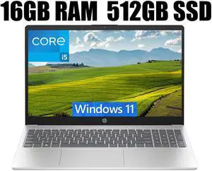 HP 15 Laptop, 15.6" FHD (1920 x 1080) Display, 11th Gen Intel Core i5-1135G7 4 cores Processor, Intel Iris Xe Graphics, Bluetooth, HDMI, 16GB DDR4  512GB PCIe SSD, Windows 11