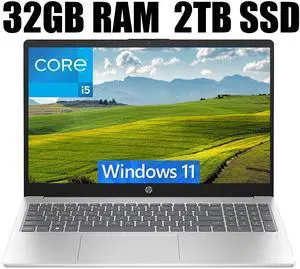 HP 15 Laptop, 15.6" FHD (1920 x 1080) Display, 11th Gen Intel Core i5-1135G7 4 cores Processor, Intel Iris Xe Graphics, Bluetooth, HDMI, 32GB DDR4  2TB PCIe SSD, Windows 11