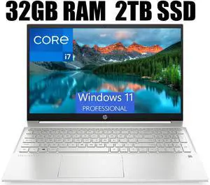 HP Pavilion 15 Laptop, 15.6" FHD (1920 x 1080) Display, Intel Core i7-1165G7 4 cores Processor, Iris Xe Graphics, Audio by B&O, WFi 6, HDMI, 32GB DDR4  2TB PCIe SSD, Windows 11 Pro