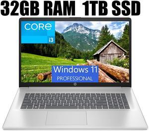 HP 17 Business Laptop, 17.3" HD+ Display, 11th Gen Intel Core i3-1125G4 4 Cores Processor, Intel UHD Graphics, Wi-Fi, HDMI, Webcam, 32GB DDR4  1TB PCIe SSD, Windows 11 Pro