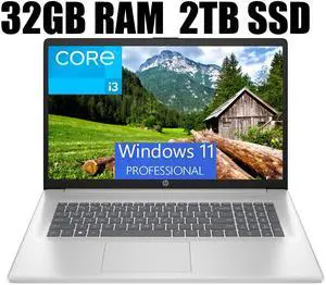 HP 17 Business Laptop, 17.3" HD+ Display, 11th Gen Intel Core i3-1125G4 4 Cores Processor, Intel UHD Graphics, Wi-Fi, HDMI, Webcam, 32GB DDR4  2TB PCIe SSD, Windows 11 Pro