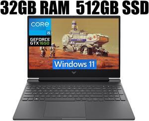 HP Victus 15 Gaming Laptop, 15.6" FHD 144Hz Display, Intel Core i5-12450H 8 Cores Processor, NVIDIA GeForce GTX 1650 4 GB GDDR5, WiFi 6, Backlit KB, 32GB DDR4  512GB PCIe SSD, Windows 11