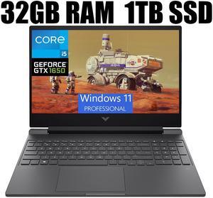 HP Victus 15 Gaming Laptop, 15.6" FHD 144Hz Display, Intel Core i5-12450H 8 Cores Processor, NVIDIA GeForce GTX 1650 4 GB GDDR5, WiFi 6, Backlit KB, 32GB DDR4  1TB PCIe SSD, Windows 11 Pro