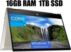 HP Pavilion x360 2-in-1 14 Laptop, 14" FHD Touchscreen, Intel Core i5-1135G7 4 Cores Processor, Intel Iris Xe graphics, Fingerprint Reader, Webcam, 16GB DDR4 1TB PCIe SSD, Windows 11 Pro HP Pavilion x360 2-in-1 14 Laptop, 14" FHD Touchscreen, Intel Core i5-1135G7 4 Cores Processor, Intel Iris Xe graphics, Fingerprint Reader, Webcam, 16GB DDR4 1TB PCIe SSD, Windows 11 Pro