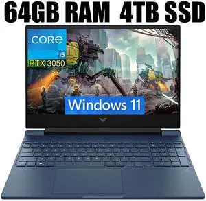 HP Victus 15 Gaming Laptop, 15.6" Full HD 144Hz, Intel Core i5-13420H 8-Cores, GeForce RTX 3050 6GB GDDR6 Graphics, WIFI 6, Bluetooth 5.2, 64GB DDR4  4TB PCIe SSD, Windows 11