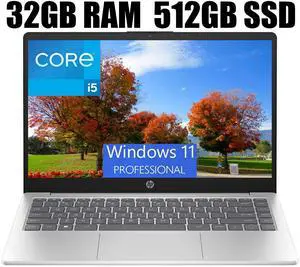 HP 17 Laptop, 17.3" FHD (1920 x 1080) Display, Intel Core i5-1335U 10-Cores Processor, Intel Iris Xe Graphics, Wi-Fi 6, Backlit Keyboard, 32GB DDR4  512GB PCIe SSD, Windows 11 Pro