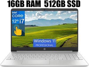 HP 15 Laptop, 15.6" FHD (1920 x 1080) Touchscreen, Intel Core i7-1255U 10-Core Processor, Intel Iris Xe Graphics, Wi-Fi 5 and Bluetooth 4.2, 16GB DDR4  512GB PCIe SSD, Windows 11 Pro