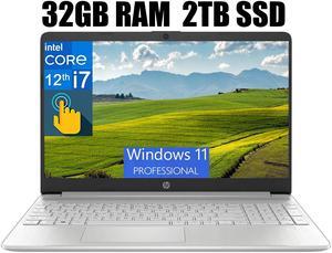 HP 15 Laptop, 15.6" FHD (1920 x 1080) Touchscreen, Intel Core i7-1255U 10-Core Processor, Intel Iris Xe Graphics, Wi-Fi 5 and Bluetooth 4.2, 32GB DDR4  2TB PCIe SSD, Windows 11 Pro