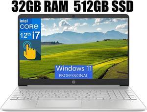 HP 15 Laptop, 15.6" FHD (1920 x 1080) Touchscreen, Intel Core i7-1255U 10-Core Processor, Intel Iris Xe Graphics, Wi-Fi 5 and Bluetooth 4.2, 32GB DDR4  512GB PCIe SSD, Windows 11 Pro