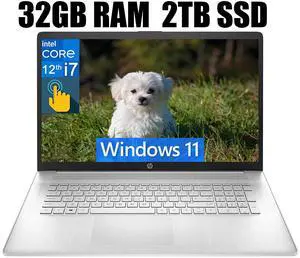 HP 17 Laptop, 17.3" HD+ Touchscreen, Intel Core i7-1255U 10 Cores Processor, Intel Iris Xe Graphics, Fingerprint Reader, Wi-Fi 6 and Bluetooth, 32GB DDR4  2TB PCIe SSD, Windows 11