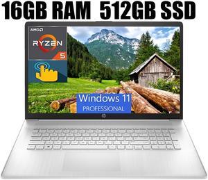 HP 17 Laptop, 17.3" HD Touchscreen, AMD Ryzen 5 7530U (6-Core) Processor, AMD Radeon Graphics, Wi-Fi 6, Bluetooth, Webcam, 16GB DDR4 512GB PCIe SSD, Windows 11 Pro HP 17 Laptop, 17.3" HD Touchscreen, AMD Ryzen 5 7530U (6-Core) Processor, AMD Radeon Graphics, Wi-Fi 6, Bluetooth, Webcam, 16GB DDR4 512GB PCIe SSD, Windows 11 Pro