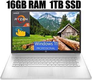 HP 17 Laptop, 17.3" HD Touchscreen, AMD Ryzen 5 7530U (6-Core) Processor, AMD Radeon Graphics, Wi-Fi 6, Bluetooth, Webcam, 16GB DDR4 1TB PCIe SSD, Windows 11 Pro HP 17 Laptop, 17.3" HD Touchscreen, AMD Ryzen 5 7530U (6-Core) Processor, AMD Radeon Graphics, Wi-Fi 6, Bluetooth, Webcam, 16GB DDR4 1TB PCIe SSD, Windows 11 Pro