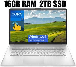 HP 17 Laptop, 17.3" HD+ Touchscreen, 13th Gen Intel Core i7-1355U 10 Cores Processor, Intel Iris Xe Graphics, Fingerprint Reader, Wi-Fi 6, Bluetooth 5, 16GB DDR4  2TB PCIe SSD, Windows 11 Pro